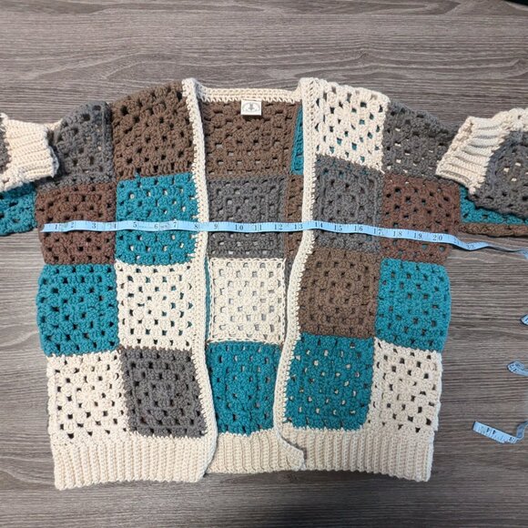 Handmade Crochet Granny Square Cardigan - Picture 6 of 9